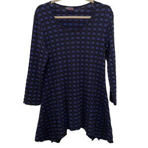 Tianello Tunic‎ Top Womens M Made in USA Textured Knit